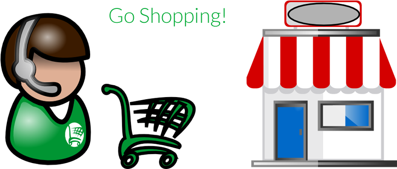 You Go Shopping - Blank Cartoon Storefront Clipart (800x384), Png Download