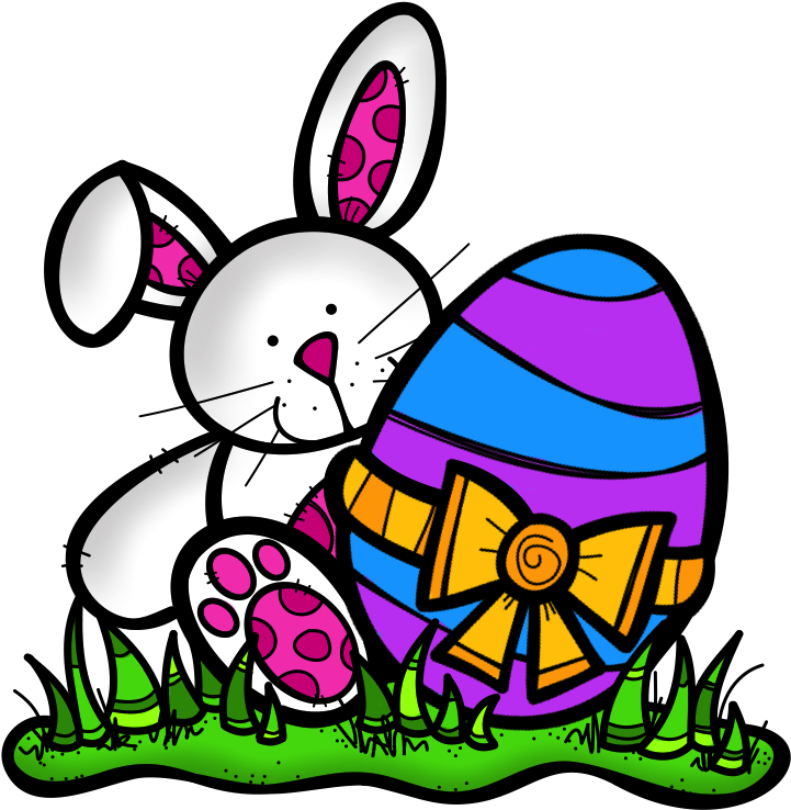Easter Bunny With Egg - Color By Number Easter Sheets Clipart (854x880), Png Download