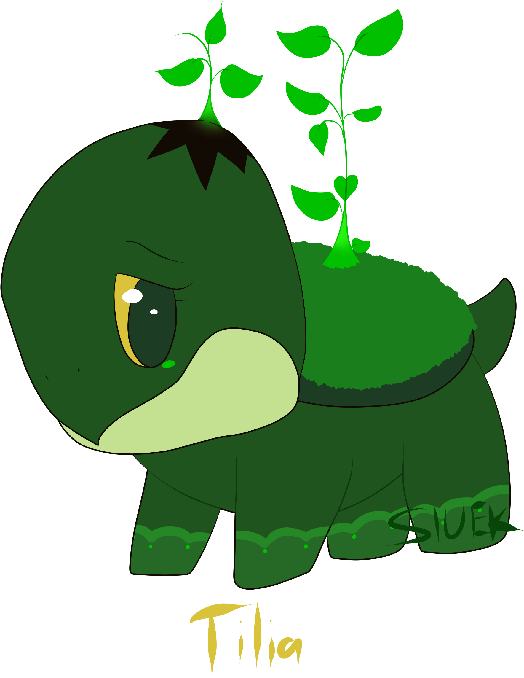 Turtwig - Cartoon Clipart (1883x2328), Png Download