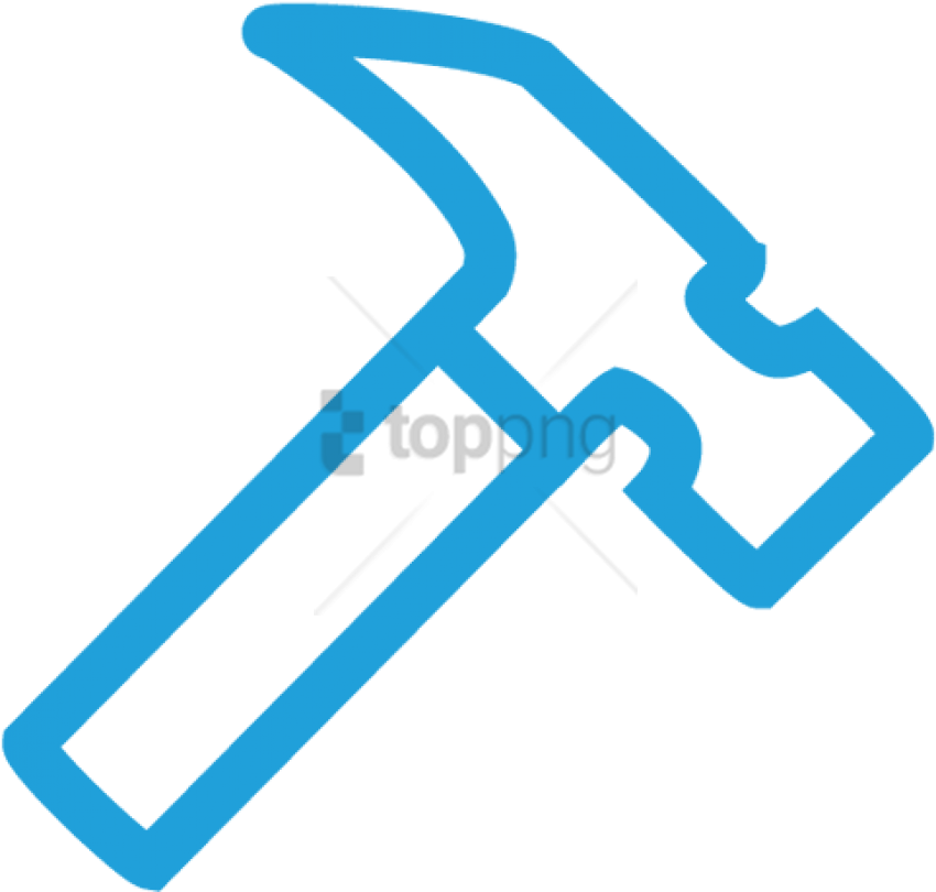 Free Png Hammer Icon To Indicate That No Special Skills - Blue Hammer Png Clipart (850x810), Png Download