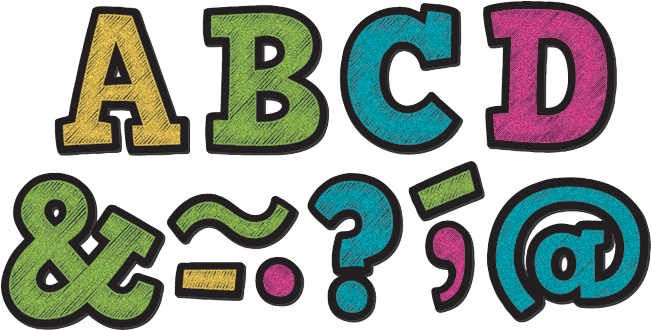 Chalkboard Brights Bold Block Clipart (650x650), Png Download