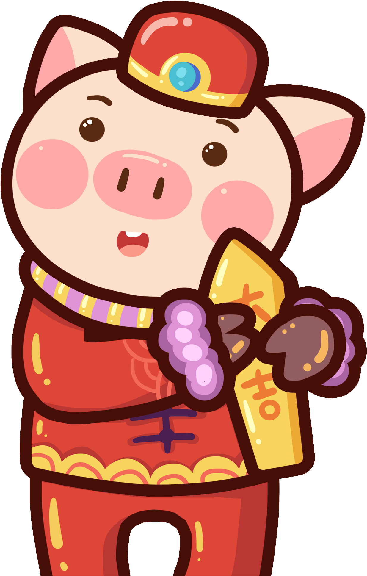 Hand Painted Tidal Pig Daji Sign Png And Psd - Illustration Clipart (2000x2000), Png Download