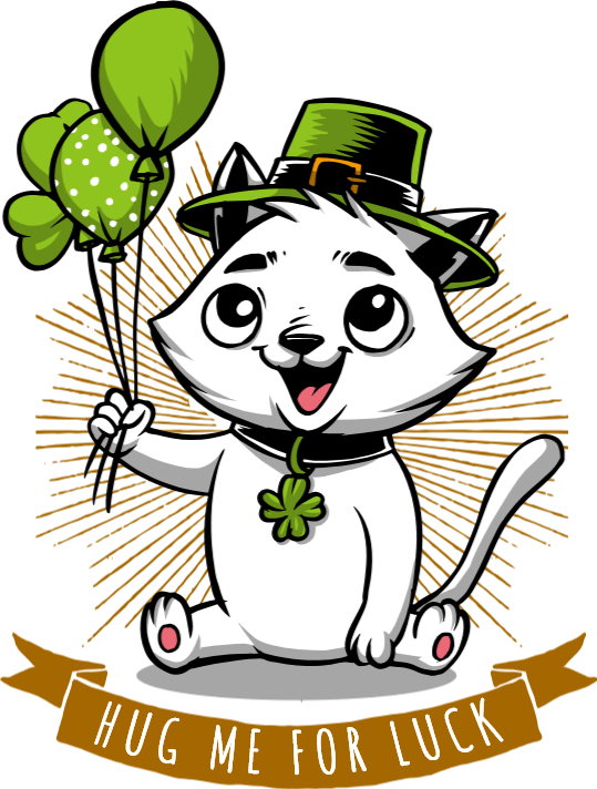 Hug Me For Luck - Cartoon Clipart (539x712), Png Download