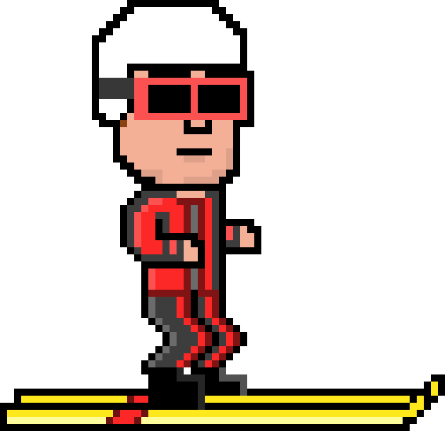 Skier A No Poles - Cartoon Clipart (630x610), Png Download