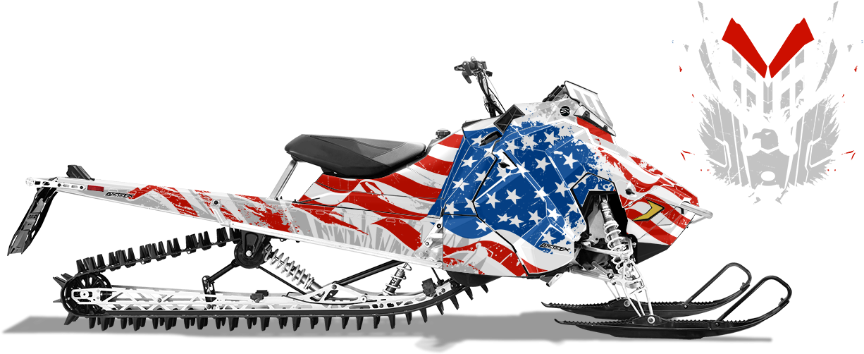 Options - American Flag Snowmobile Wrap Clipart (1250x600), Png Download