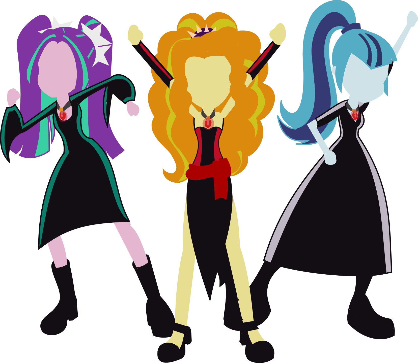 Adagio Dazzle, Alternate Costumes, Aria Blaze, Artist - My Little Pony Equestria Girls The Dazzlings Base Clipart (1657x1441), Png Download