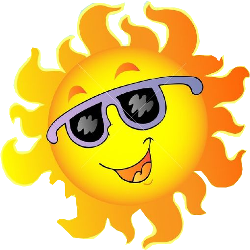 Sun With Sunglasses Clipart (567x590), Png Download