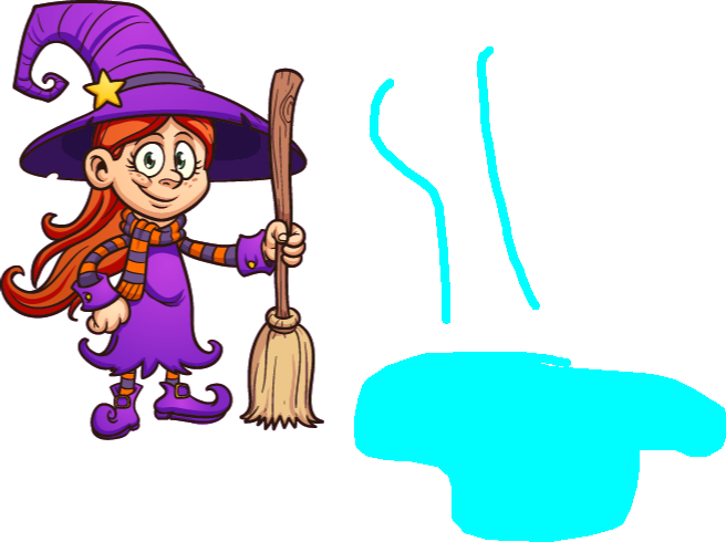 Cute Witch Copy1 - Cartoon Clipart (656x490), Png Download