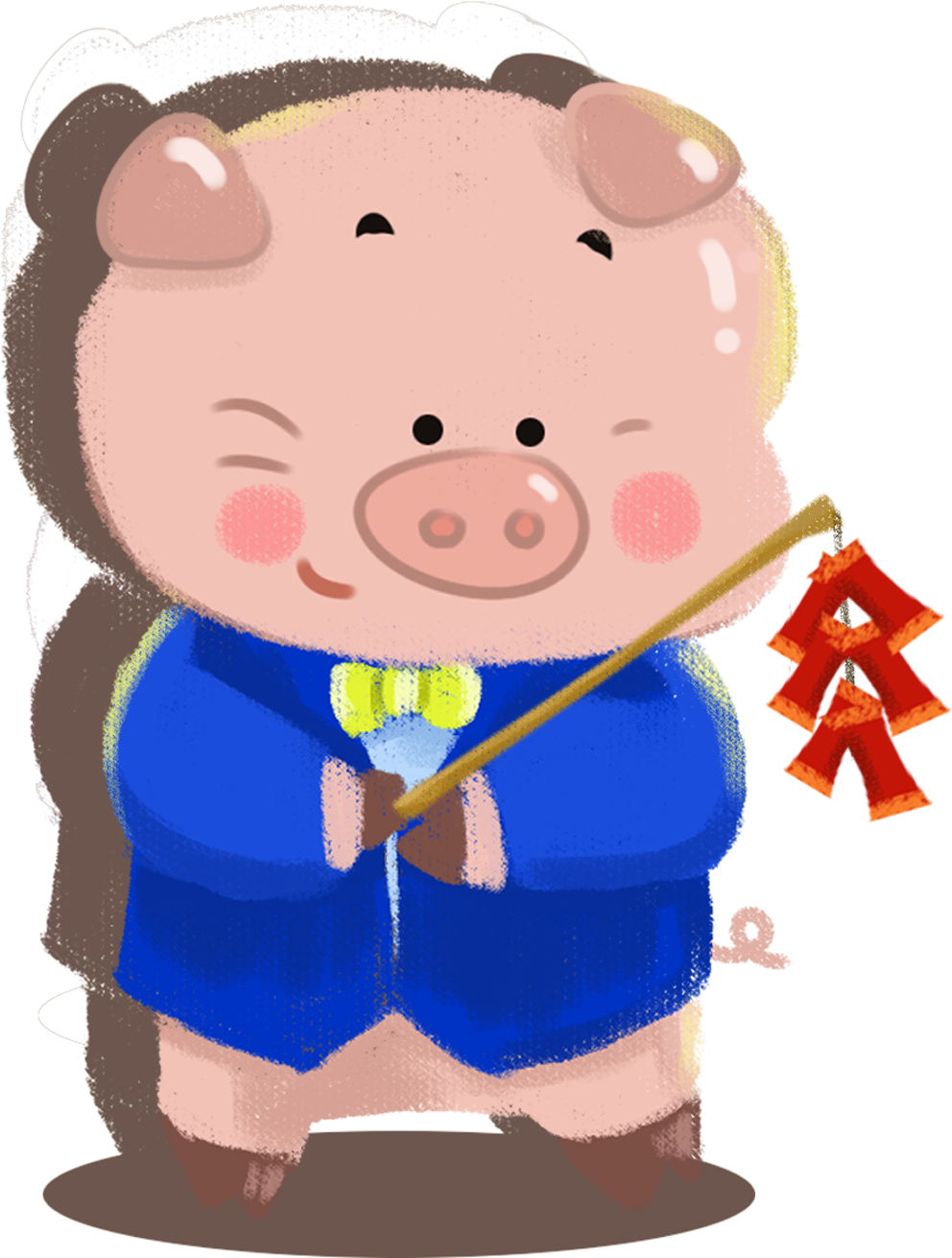 Nouvel An Année De Cochon Frère Pétards Png Et Psd - Cartoon Clipart (2000x2000), Png Download