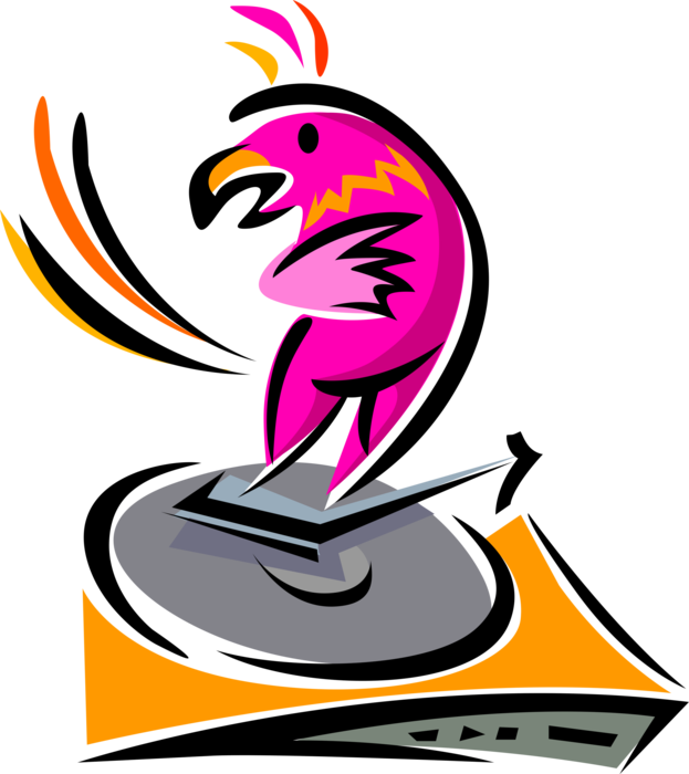 Record With Macaw Clipart (623x700), Png Download