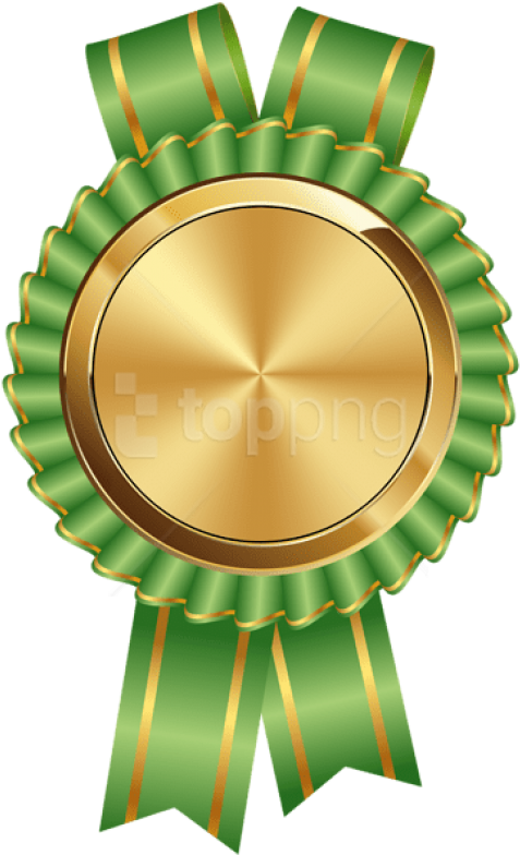 Free Png Download Seal Badge Gold Green Clipart Png - Green And Gold Medal Png Transparent Png (480x792), Png Download