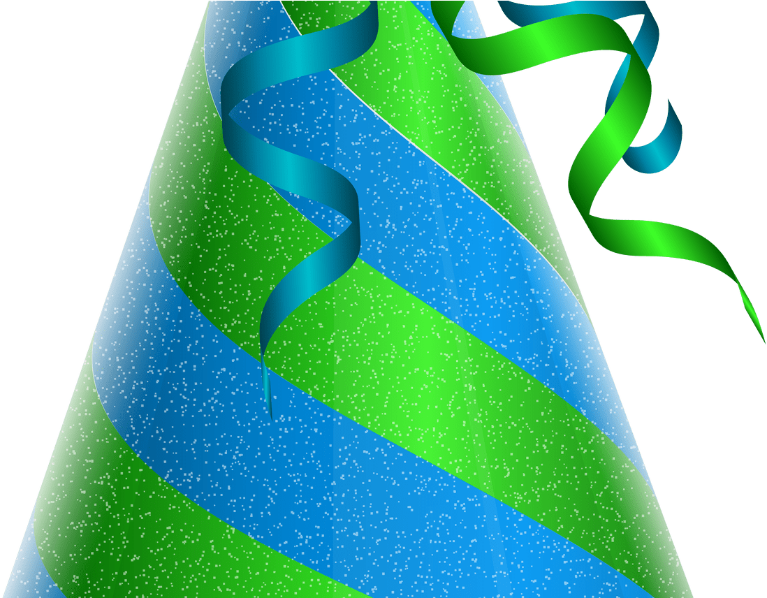 Birthday Party Hat Green Blue Png Clip Art Image Gallery - Transparent Background Png Birthday Cap (1098x856), Png Download