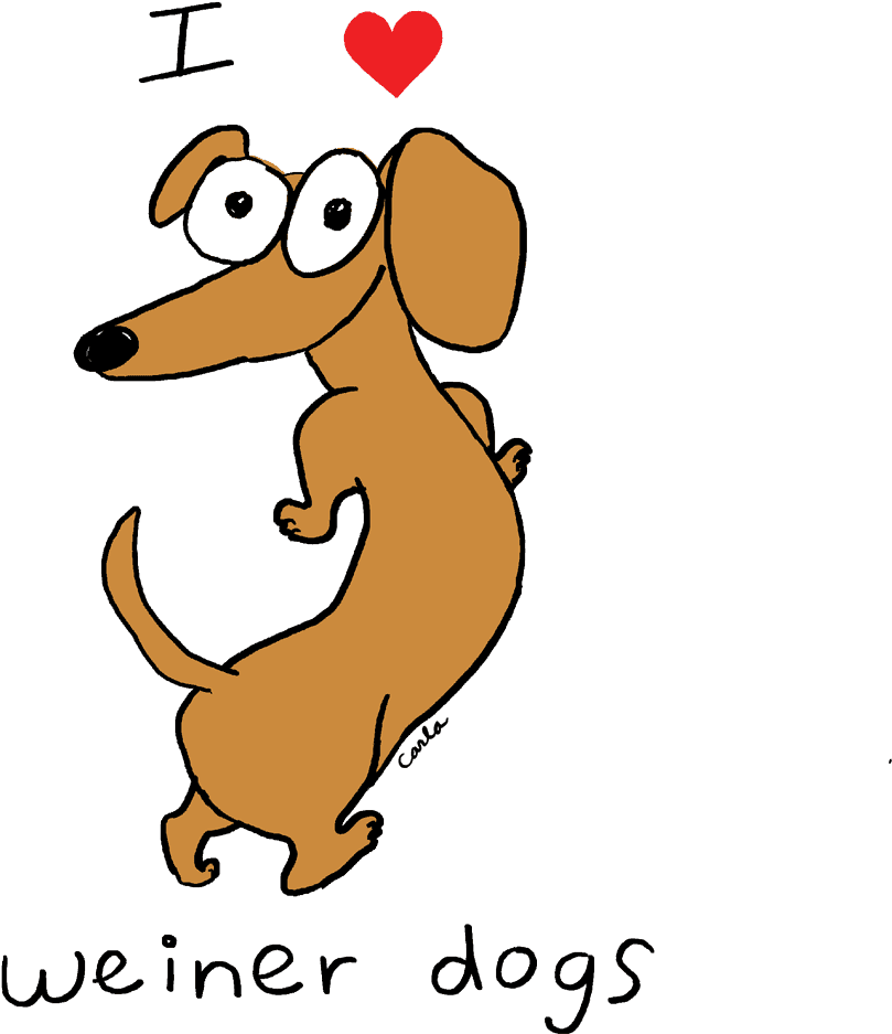I Heart Dachshund Weiner Dogs - Dachshund Clipart (1024x1024), Png Download