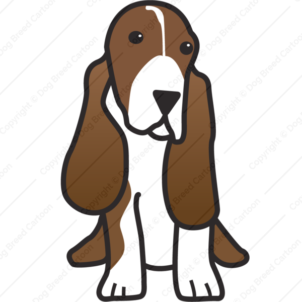 Cartoon Basset Hound Clipart Basset Hound Beagle Puppy - Basset Hound Cartoon - Png Download (600x600), Png Download