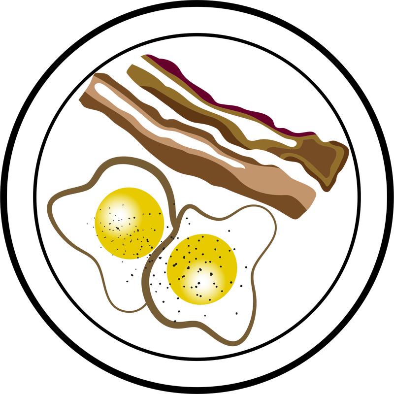 Clipart Black And White Stock Brunch Clipart Breakfast - Ovos E Bacon Png Transparent Png (720x720), Png Download