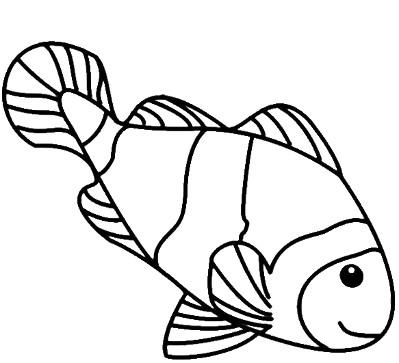 Clown Clipart Colouring Page - Clown Fish To Color - Png Download (600x721), Png Download