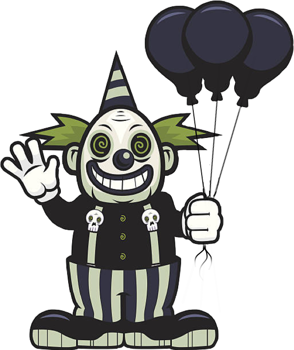 Ftescaryclowns Scaryclown Clown Scary Balloon Death - Clown Cartoon Evil Clipart (599x713), Png Download
