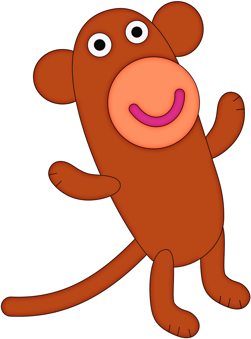 Minus Monster University, George Pig, Pig Party, Peppa - Peppa Pig Monkey Clipart (900x1198), Png Download