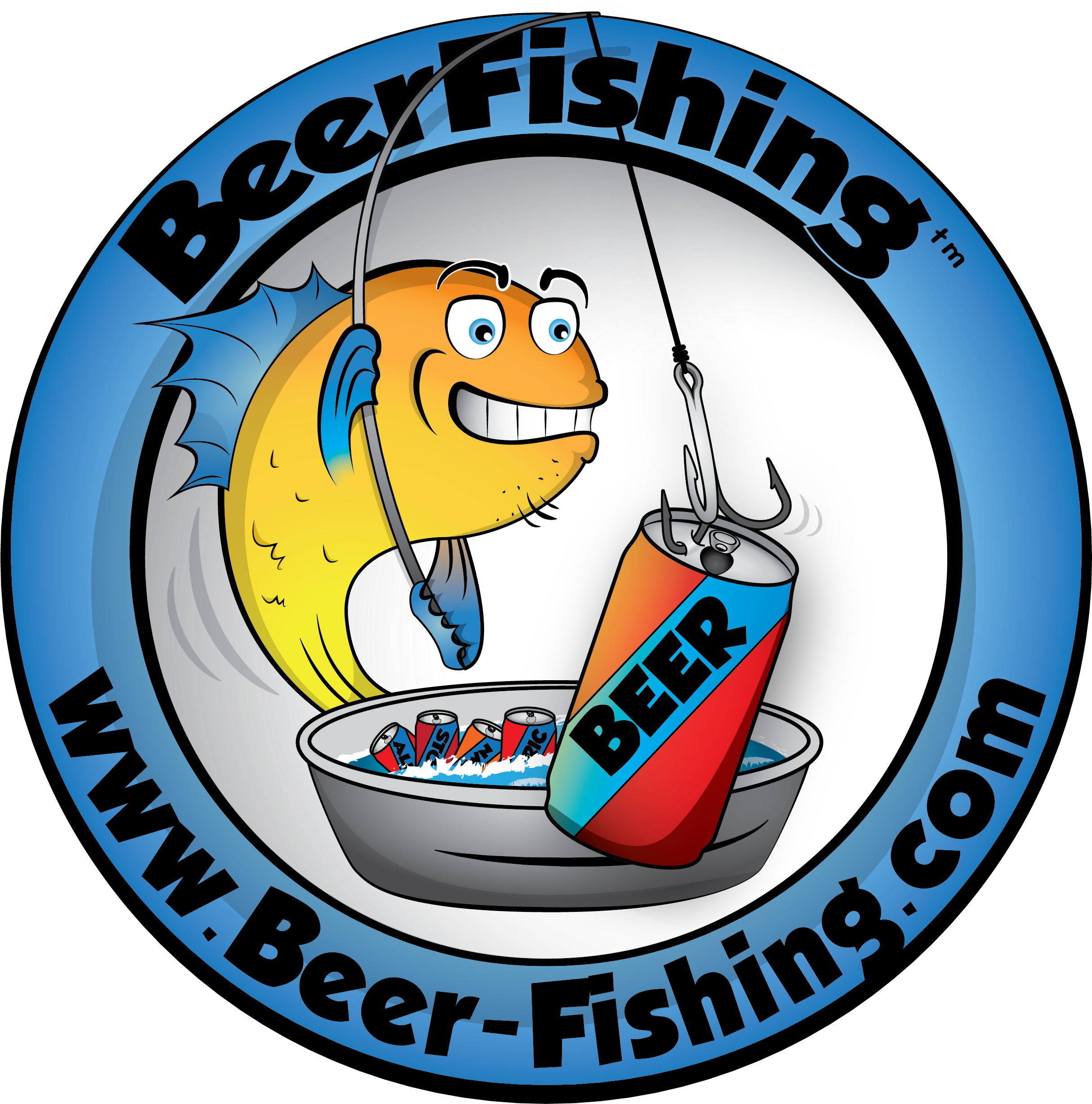 Cartoon Fishing & Beer Clipart (2426x2545), Png Download