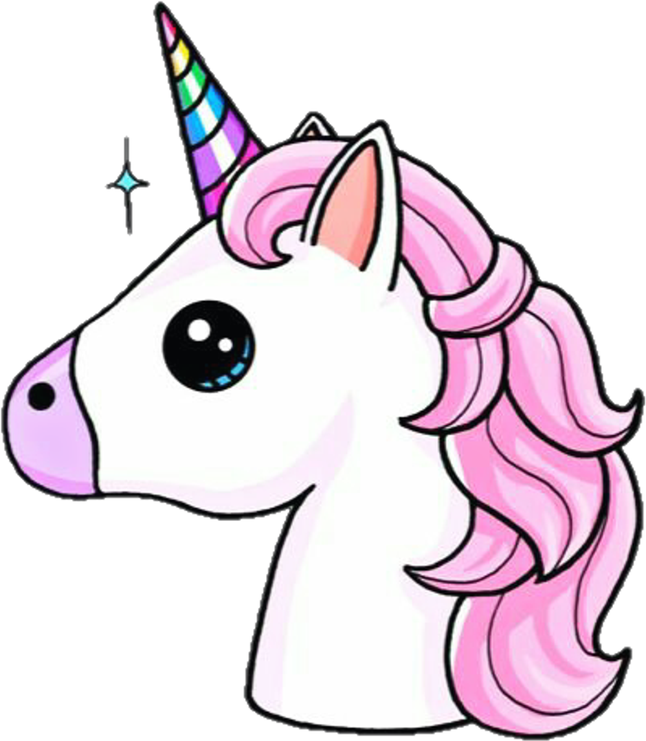 Kawaii Unicorn Clipart (991x1138), Png Download