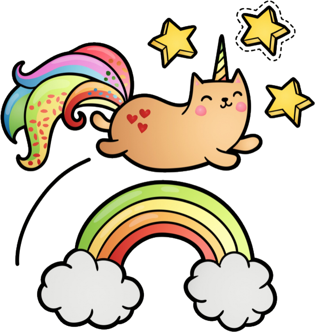 Unicat Caticorn Cat Rainbow Clipart (1024x1081), Png Download