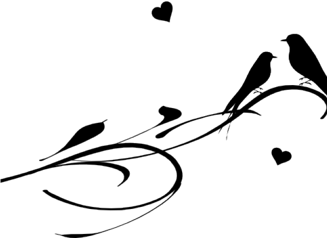 Love Birds Clipart Branch Tattoo - Love Birds Silhouette Png Transparent Png (640x480), Png Download