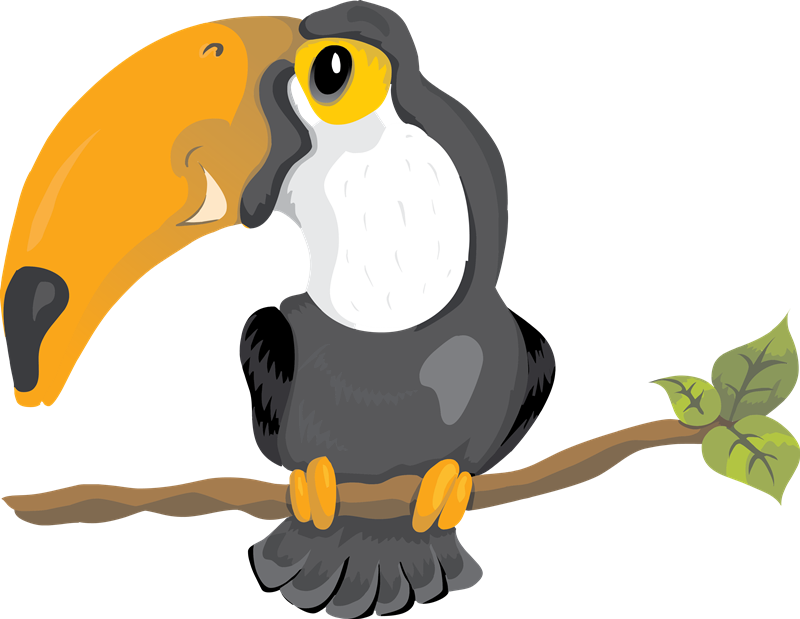 Toucanet Clipart Vertebrate - Tropical Toucan Tile Coaster - Png Download (800x619), Png Download