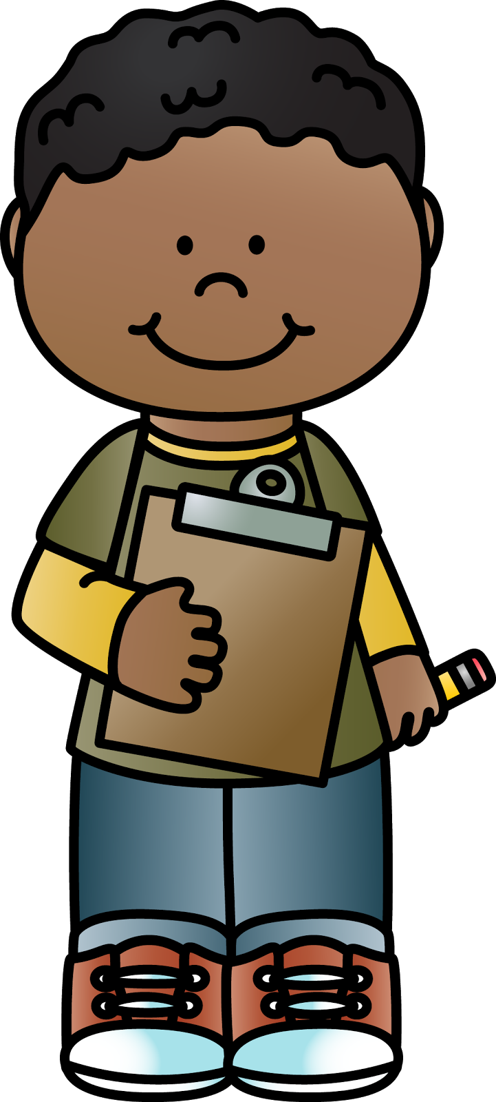 Clipboard Clipart Clip Board - Student With Clipboard Clipart - Png Download (721x1600), Png Download