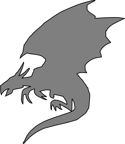 Dragon Black And Grey Svg Clip Arts 516 X 597 Px - Png Download (516x597), Png Download
