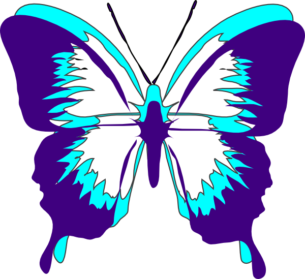 Butterfly Clipart Png Black And White Transparent Png (600x549), Png Download