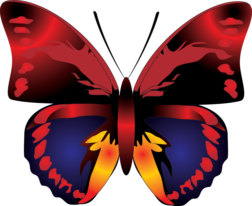 Butterfly Png Image - Red Butterfly Clip Art Transparent Png (1000x817), Png Download