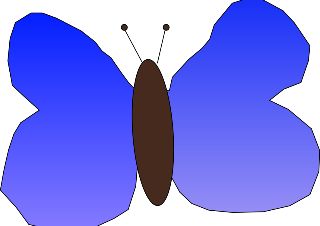 Free Decor-16 Free Pappilon - Simple Cartoon Butterfly Clipart (800x565), Png Download