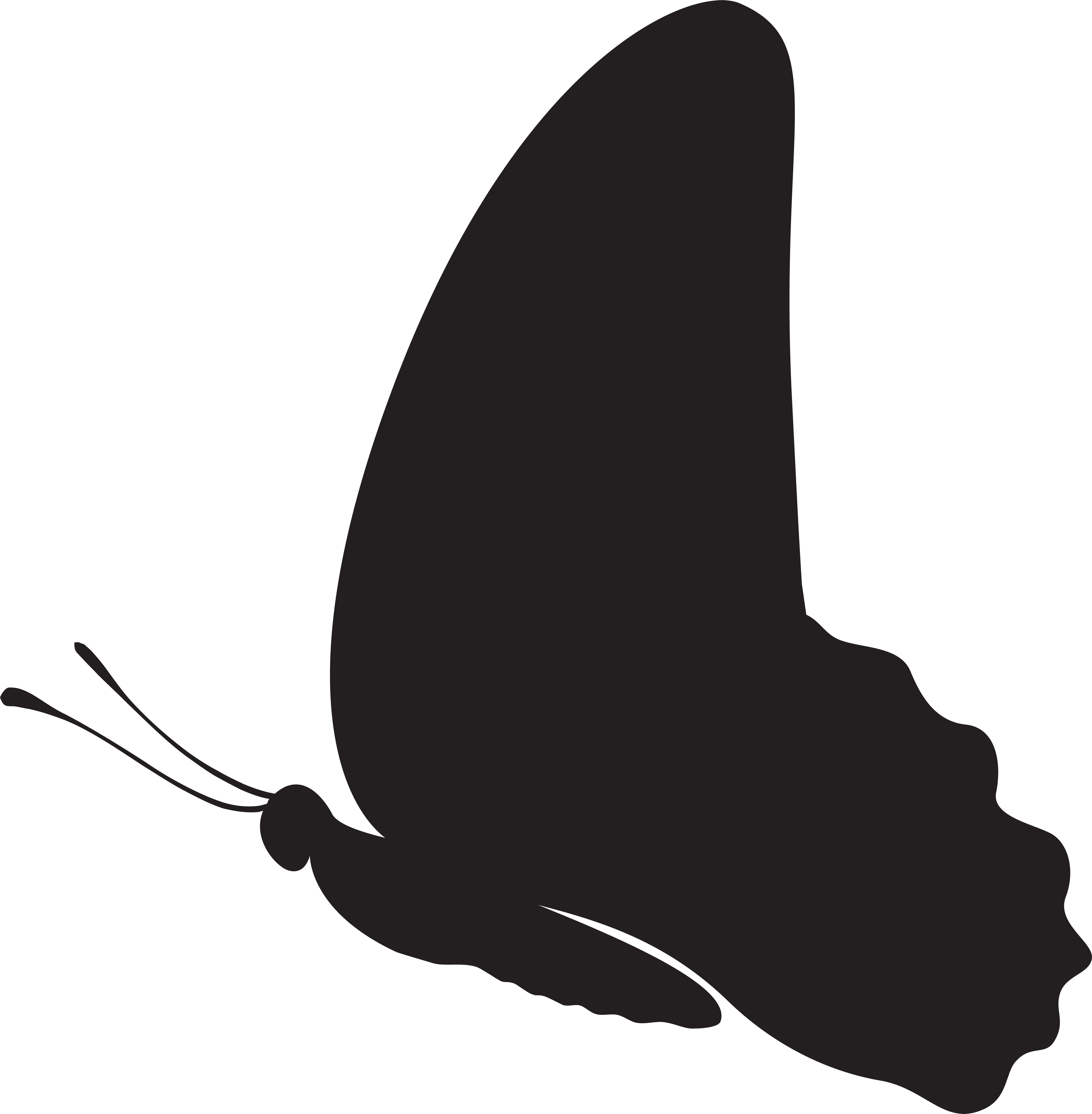 Butterfly Clip Art Silhouette - Png Download (7845x8000), Png Download