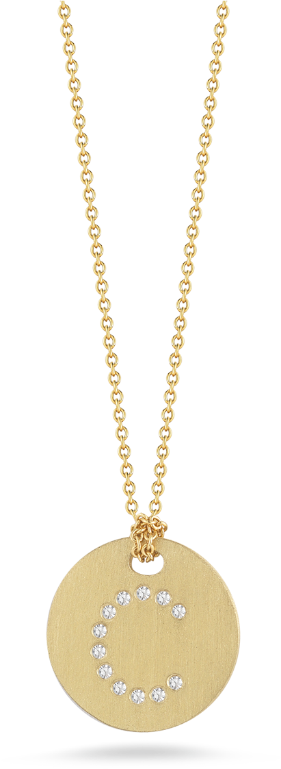Yükle 18 K Italian Gold Disc Pendant Is Inscribed With - Necklace Clipart (1600x1600), Png Download