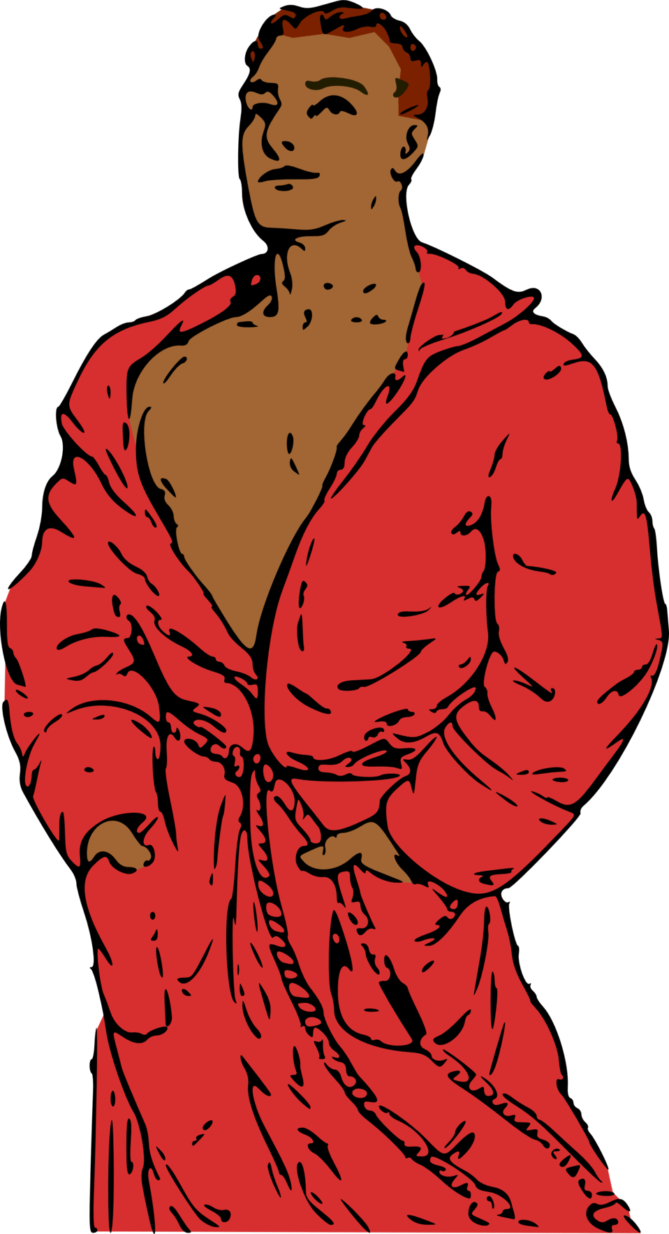 Public Domain Clip Art Man In Bathrobe 2 Id - Man In Bathrobe Cartoon - Png Download (958x1767), Png Download