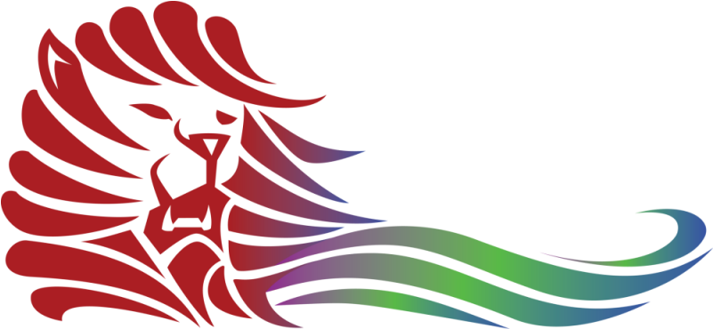 Lion Png Logo Red Clipart (800x385), Png Download