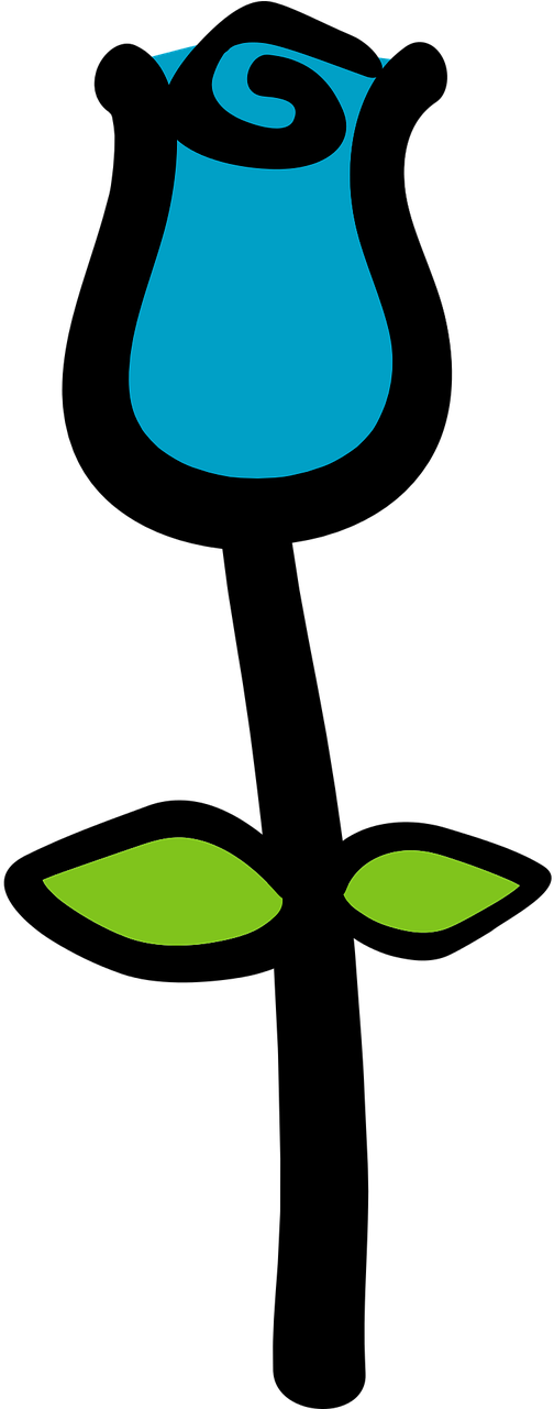 Rose Flower Blue - Cross Clipart (640x1280), Png Download