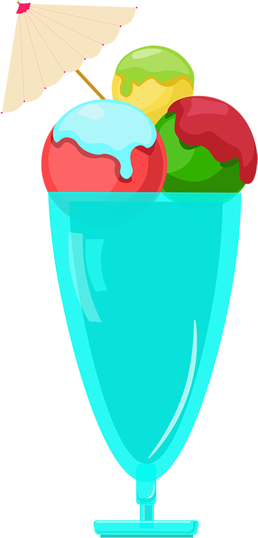 Taça Bola Tricolor Sorvete Comida Png E Imagem Vetorial - Sundae Clipart (1200x1200), Png Download