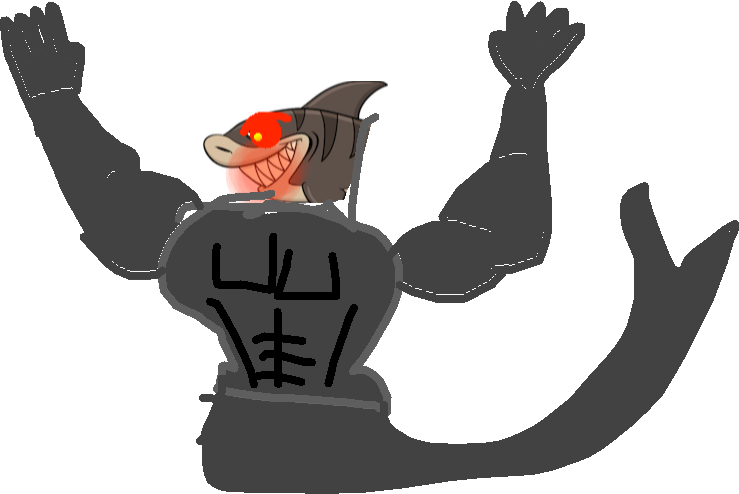 Brown Shark - Brown Shark - Cartoon Clipart (739x494), Png Download