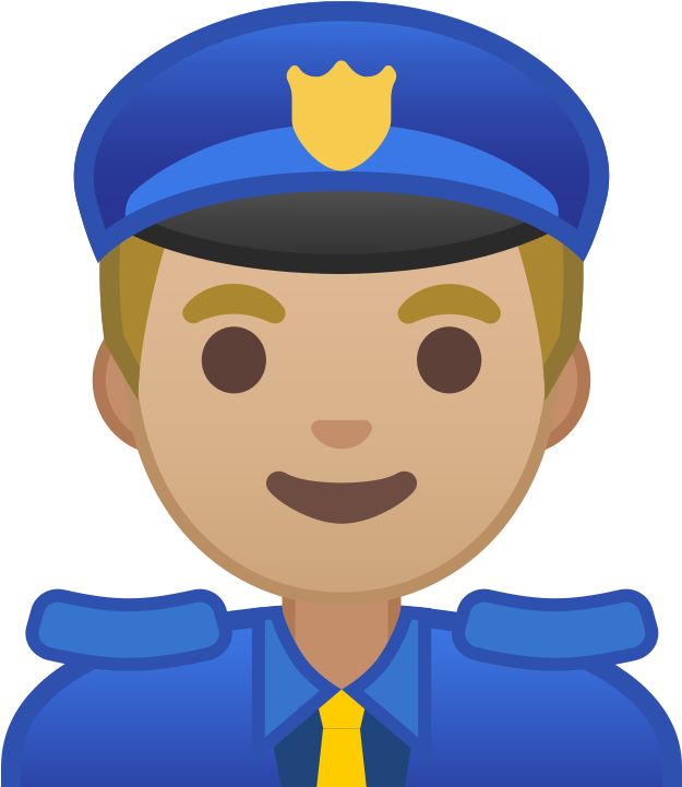 Noto Emoji Pie 1f46e 1f3fc 200d - Police Man Emoji Clipart (768x768), Png Download