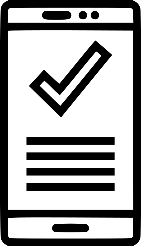 Cell Phone Check Mark Comments Clipart (564x980), Png Download