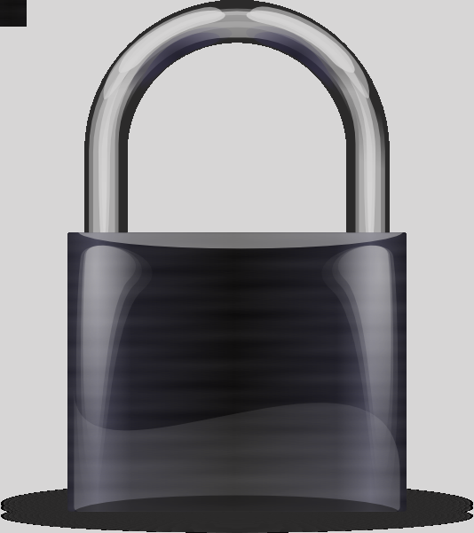 Black Padlock Clipart (534x601), Png Download