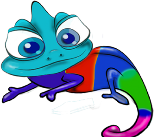 Colorful Clipart Chameleon - Cartoon - Png Download (640x480), Png Download