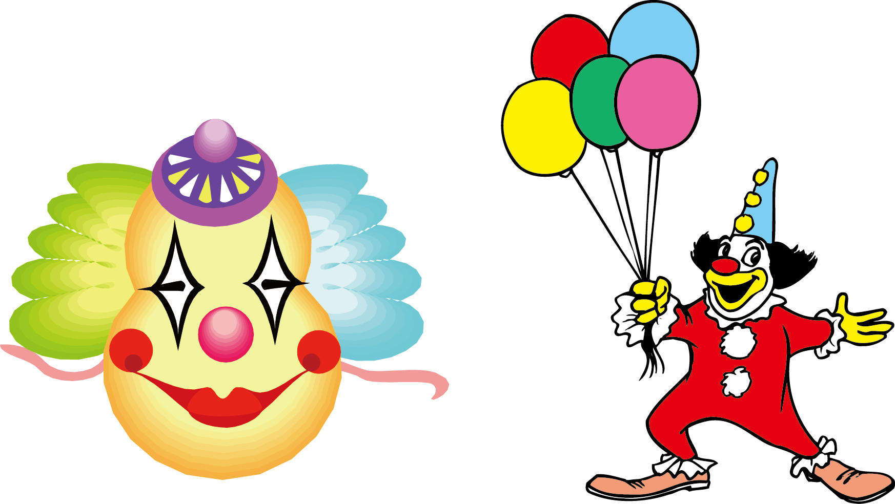 Balloon Vector Carnival - Balloon With Clown Clipart - Png Download (1746x984), Png Download