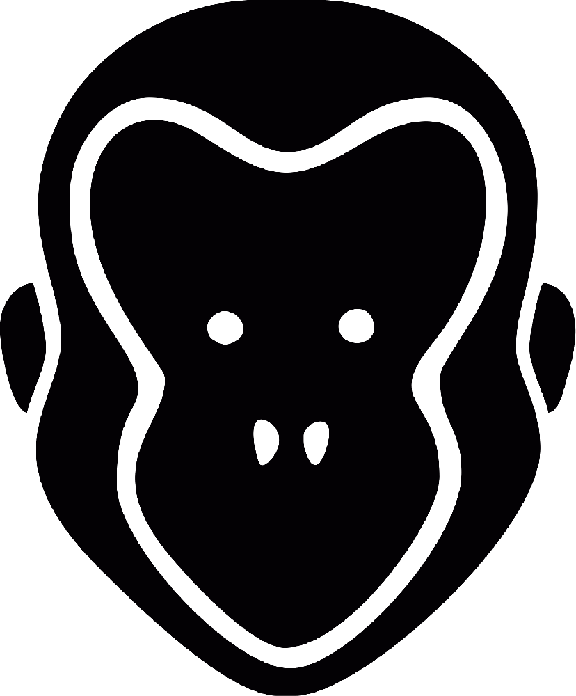 Monkey Silhouette Head For Vinyl Clipart (828x1000), Png Download