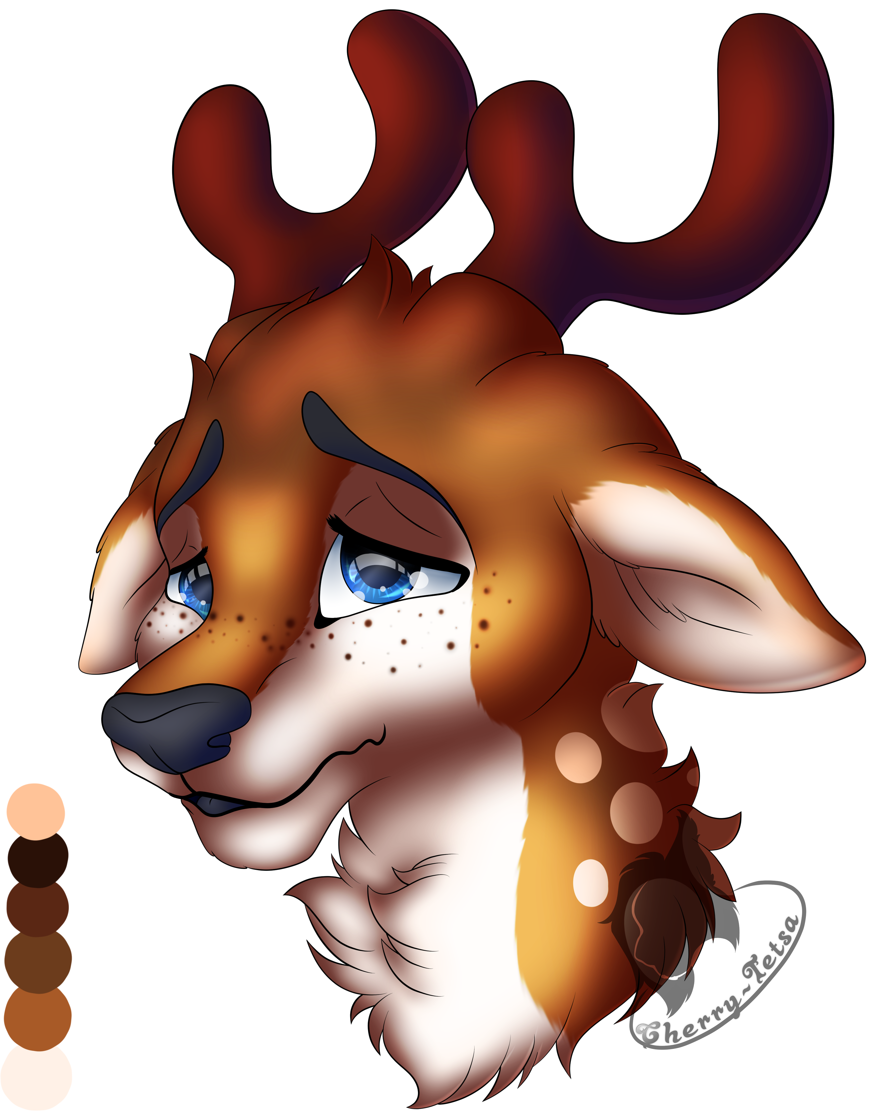 Personal Work - Cute Deer - Cartoon Clipart (3800x4500), Png Download