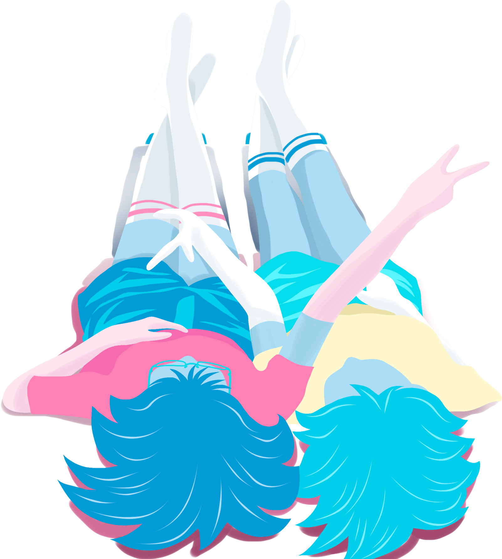 Fashion Colored Contrast Character Png And Psd - Illustration Clipart (2000x2000), Png Download