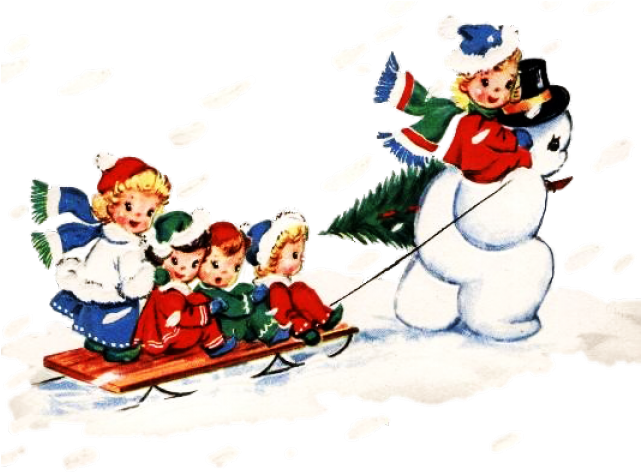 Holydays Clipart Vintage - Toboggan - Png Download (640x480), Png Download