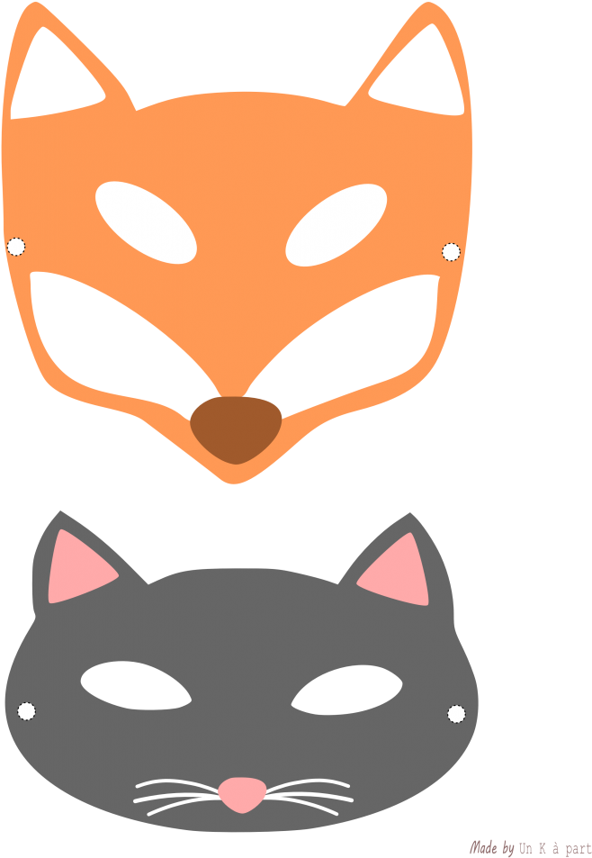 Masques Et Chat Imprimer Champignon Mignon Pinterest - Masque Renard A Imprimer Clipart (724x1024), Png Download