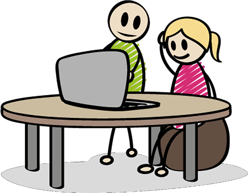 Peter Hilft Claudi Am Computer Mit Den - Cartoon Clipart (1257x1044), Png Download